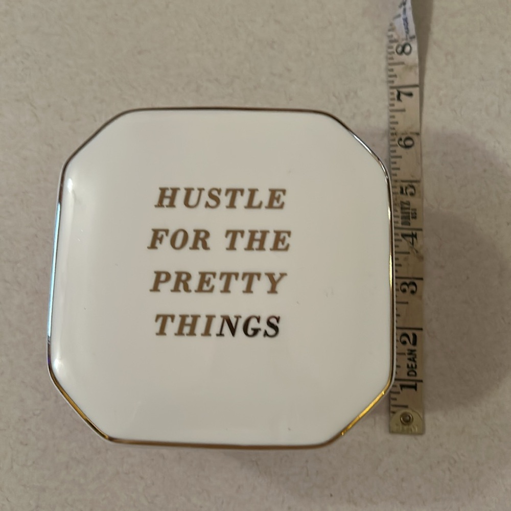 “Hustle For The Pretty Things” Extra Large Bold Striped Trinket Box NEW - Picture 9 of 15